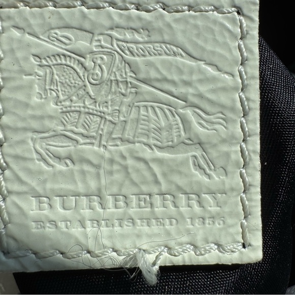 Burberry Black Floral Nova Check Satchel White Patent Leather Made in Italy - Picture 4 of 16